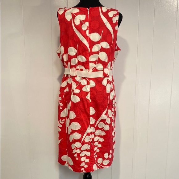 Robbie Bee Dress Midi Sleeveless Floral Grosgrain Ribbon Pink White Size 14 - Picture 9 of 11